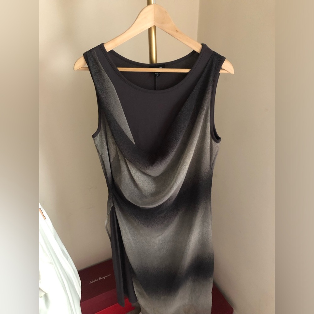 Ronen Chen Asymmetrical Gray Ombre Dress